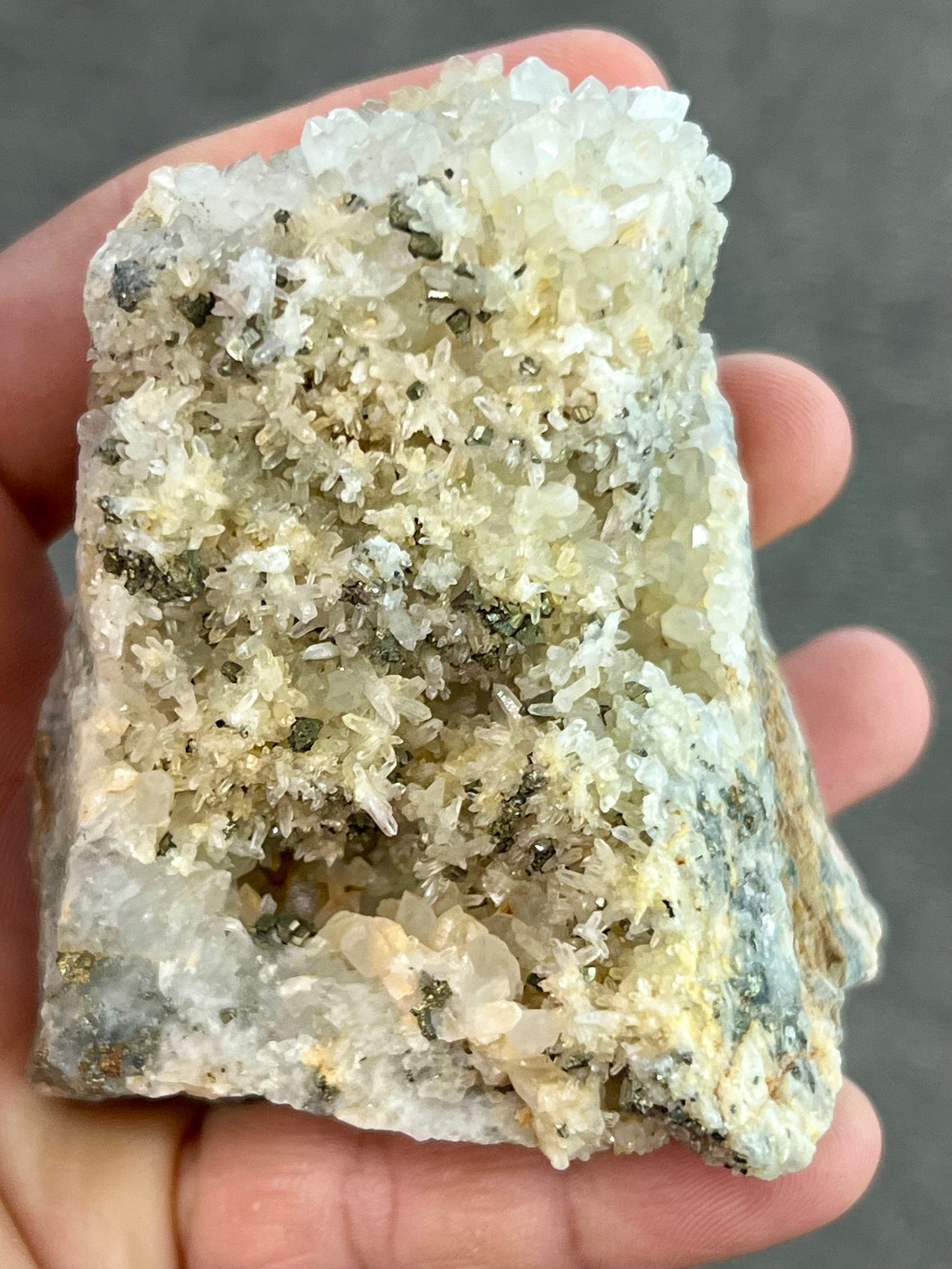 Rare Pyrite in Clear Quartz cluster