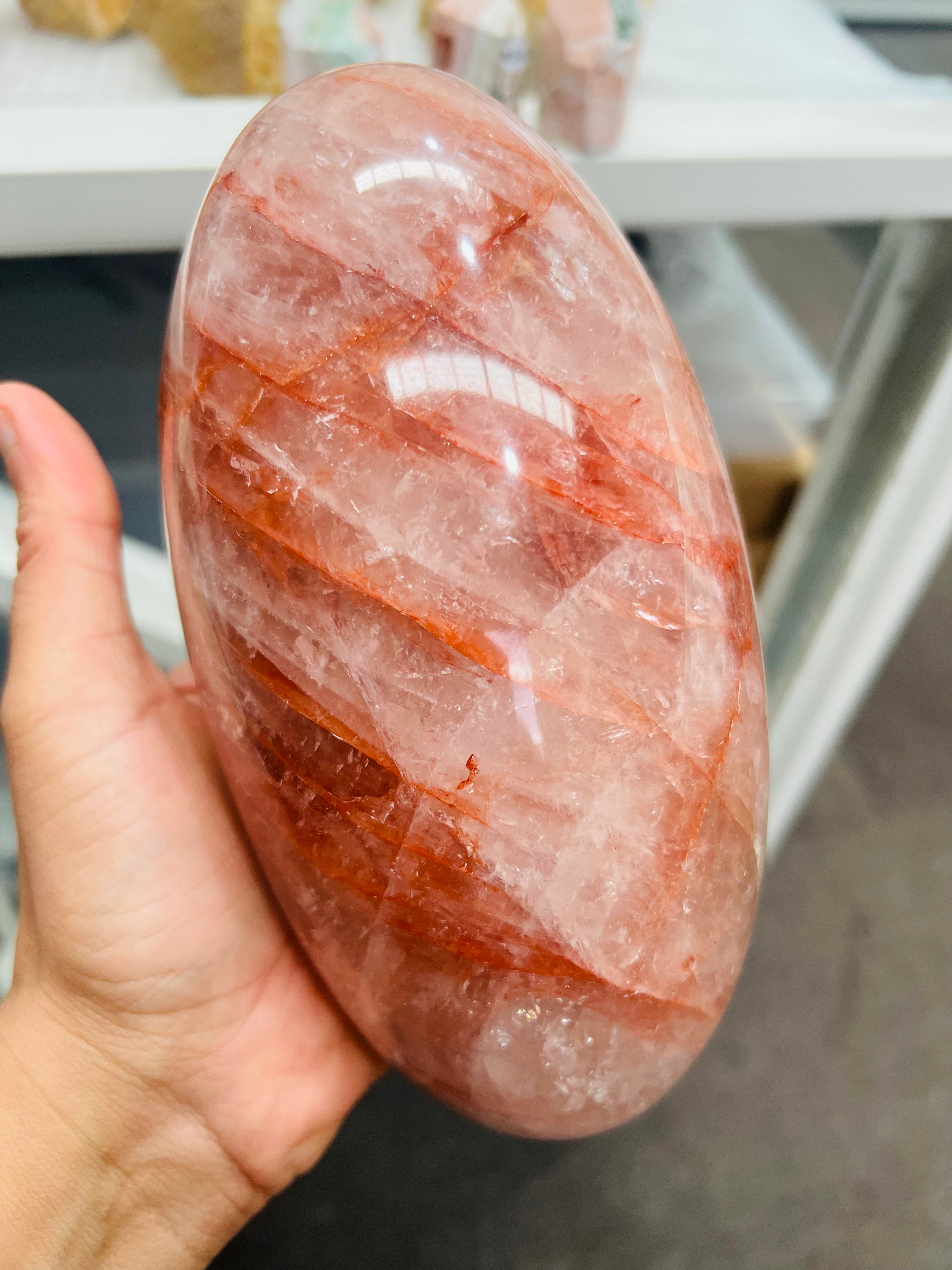 Large Fire Quartz Egg