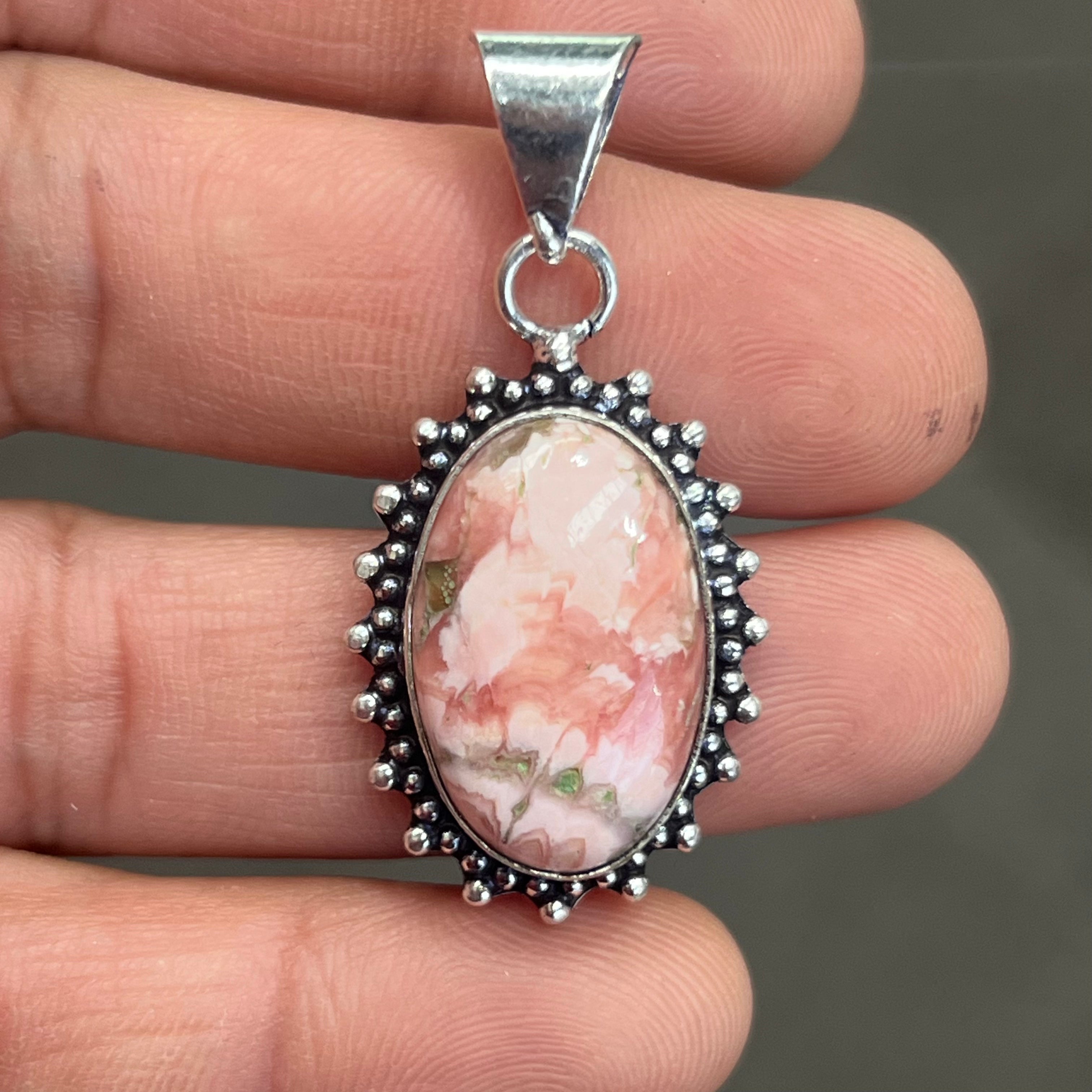 Rhodochrosite pendant