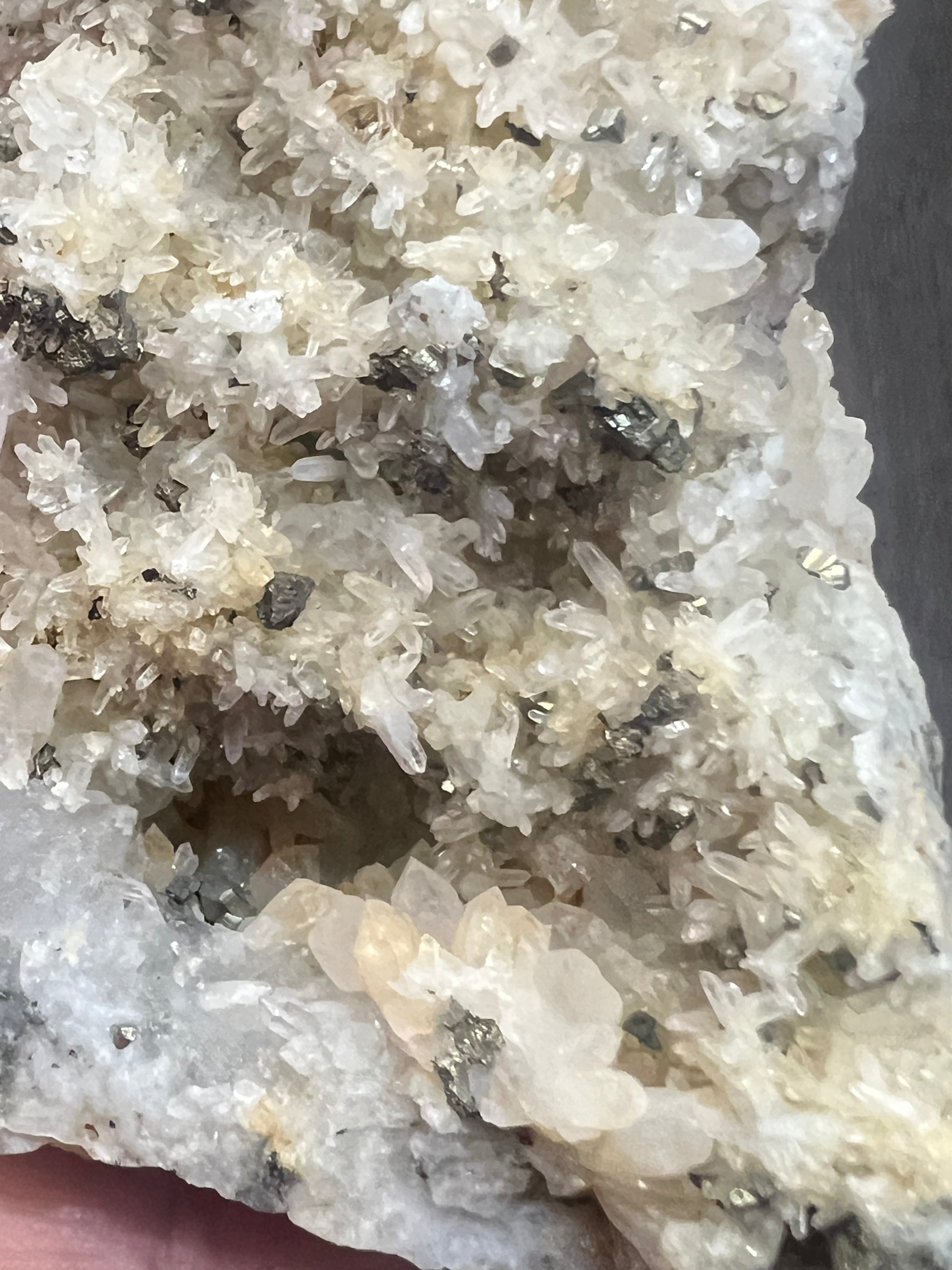 Rare Pyrite in Clear Quartz cluster