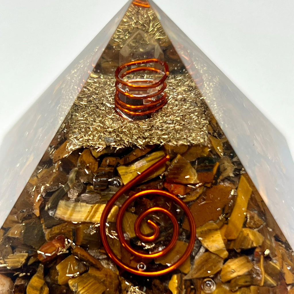 Tiger Eye Orgonite Pyramid