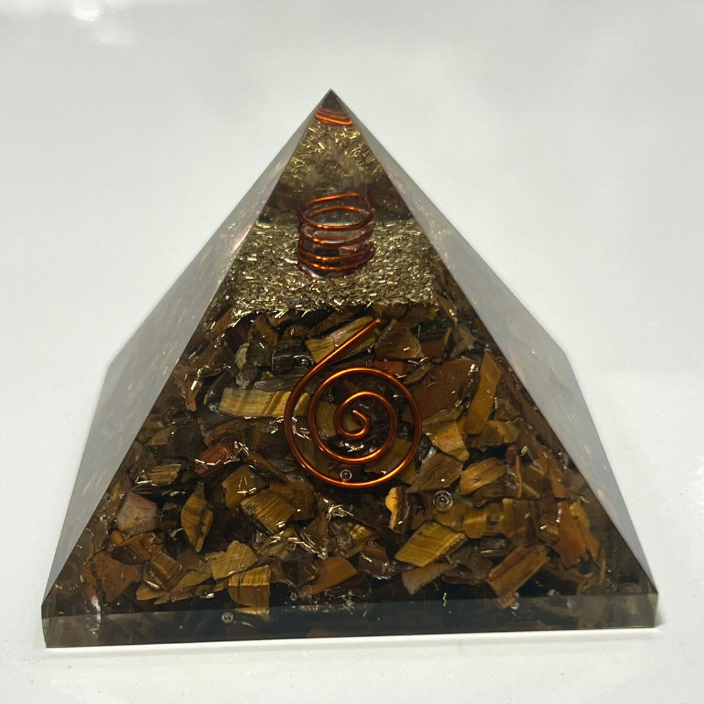 Tiger Eye Orgonite Pyramid