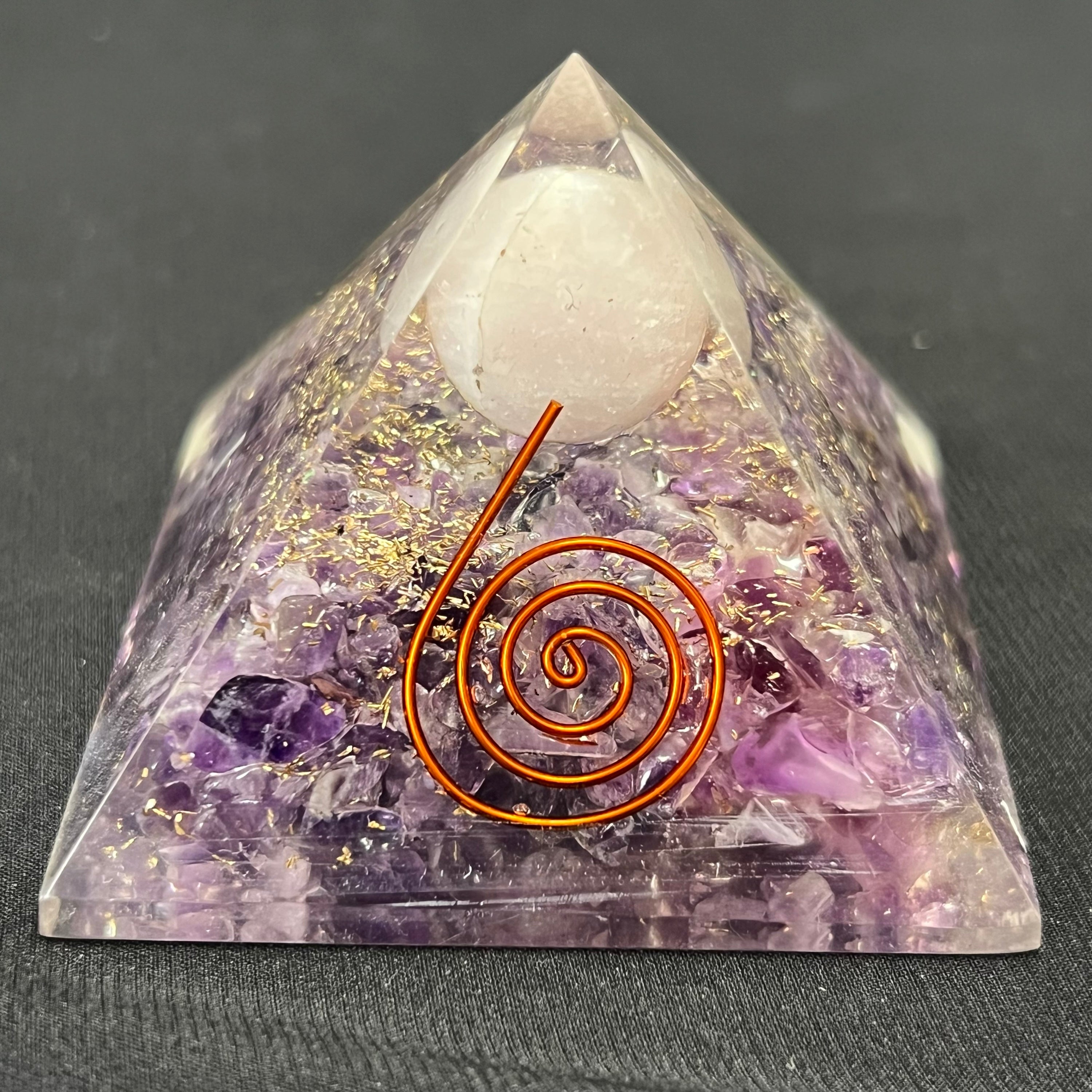 Amethyst &amp; Rose Quartz Orgonite Pyramid image 0