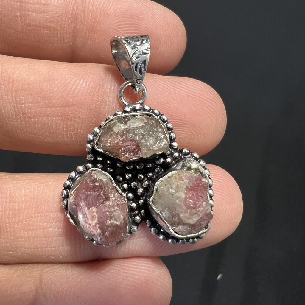 Tourmaline Pink Raw Flower Pendant image 0
