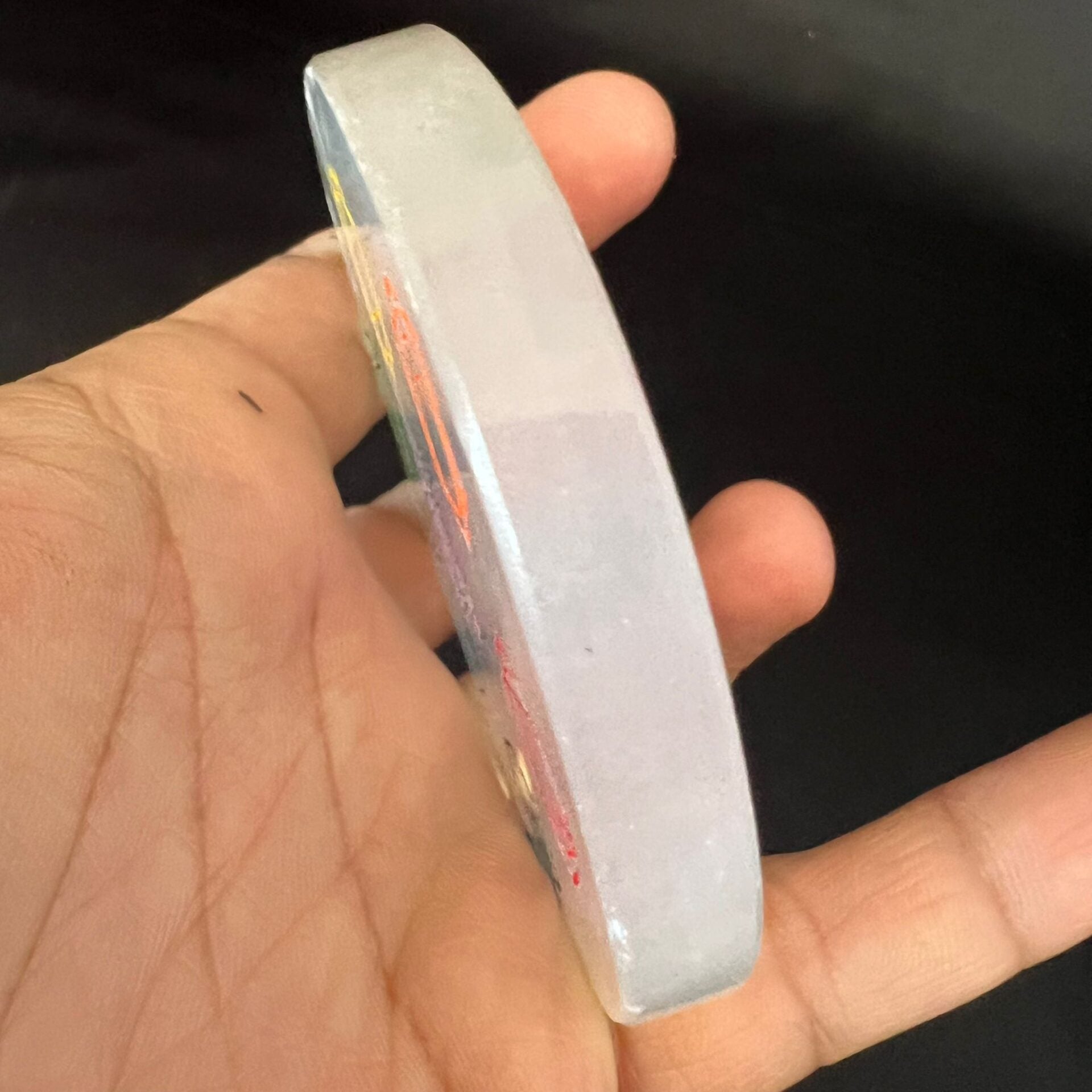 Selenite Seven Chakra Charging Plate with Free Stand image 1