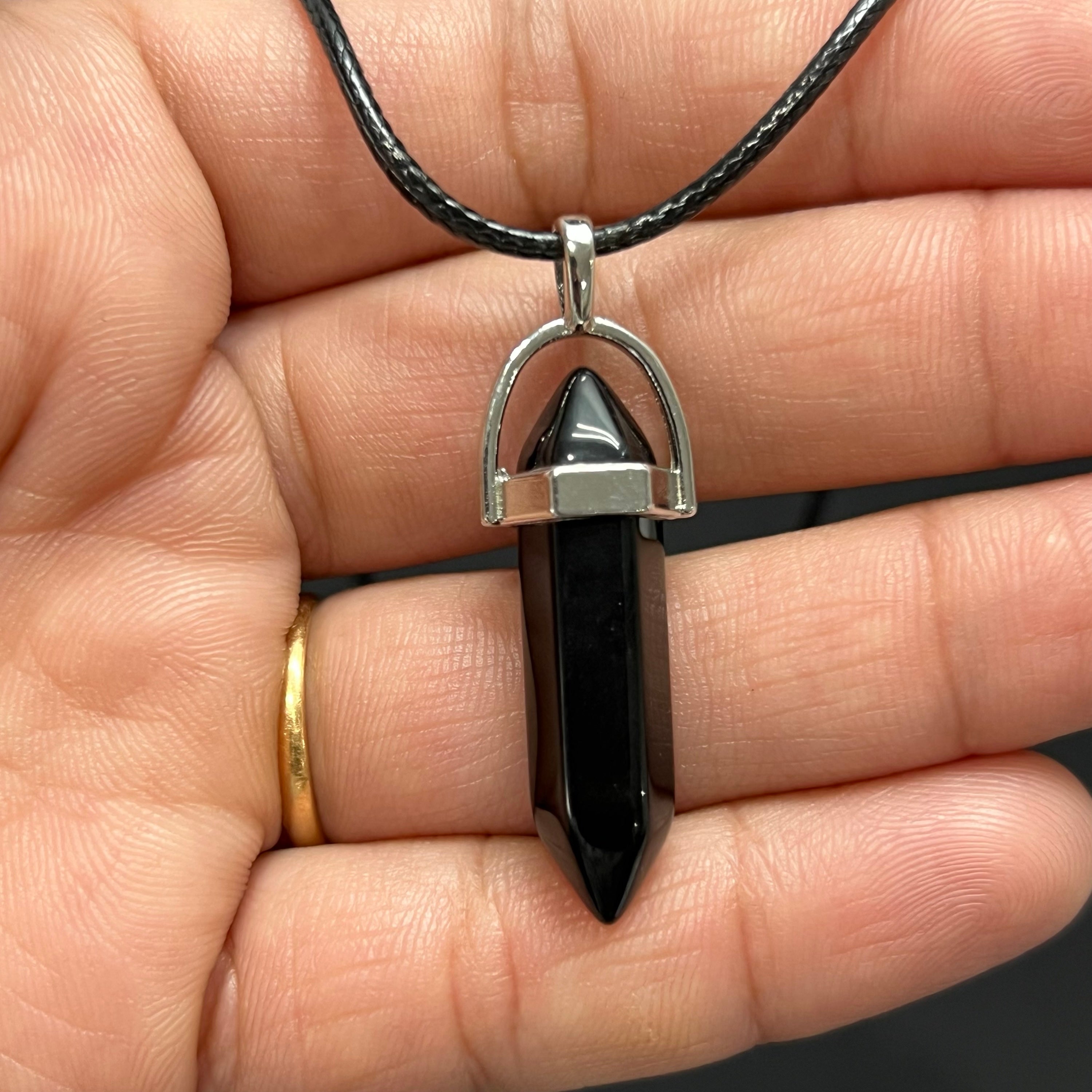 Black Obsidian Point Pendant image 0