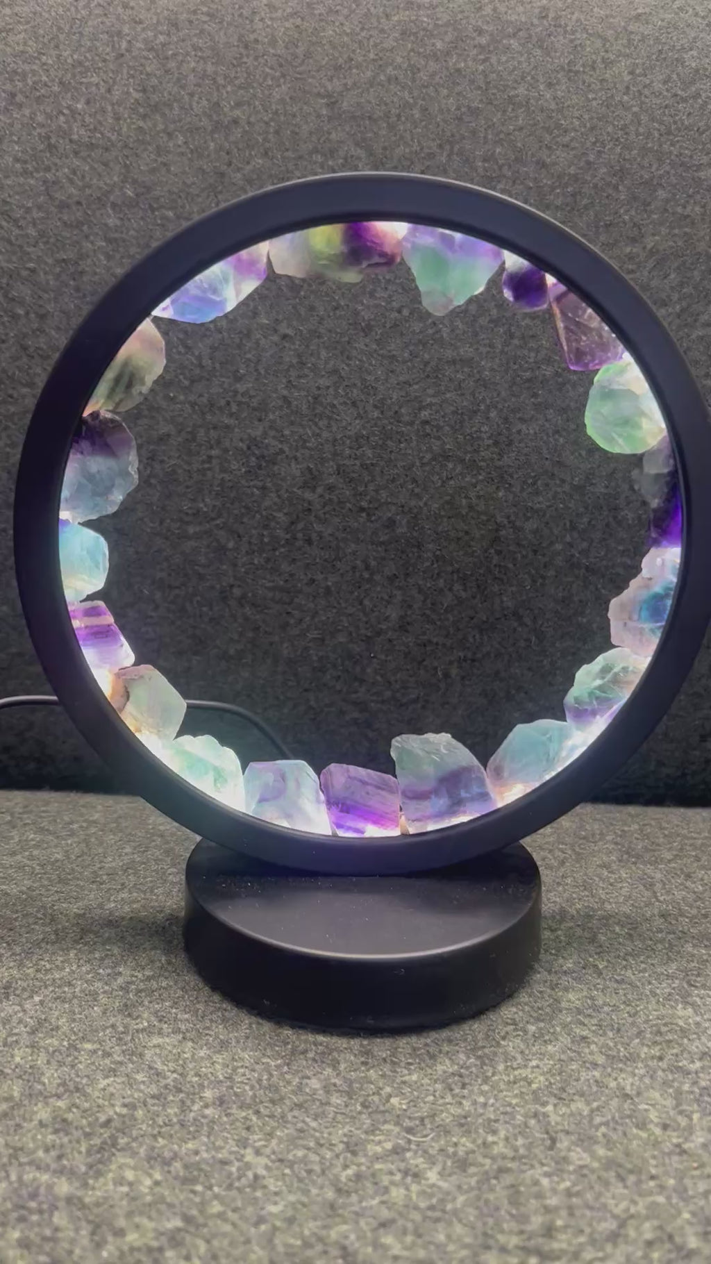 LED Crystal Rainbow Fluorite USB Lamp