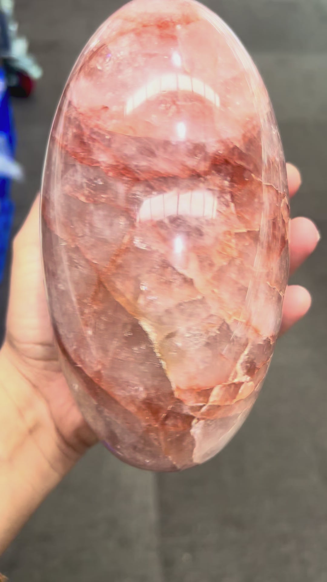 Large Fire Quartz Egg