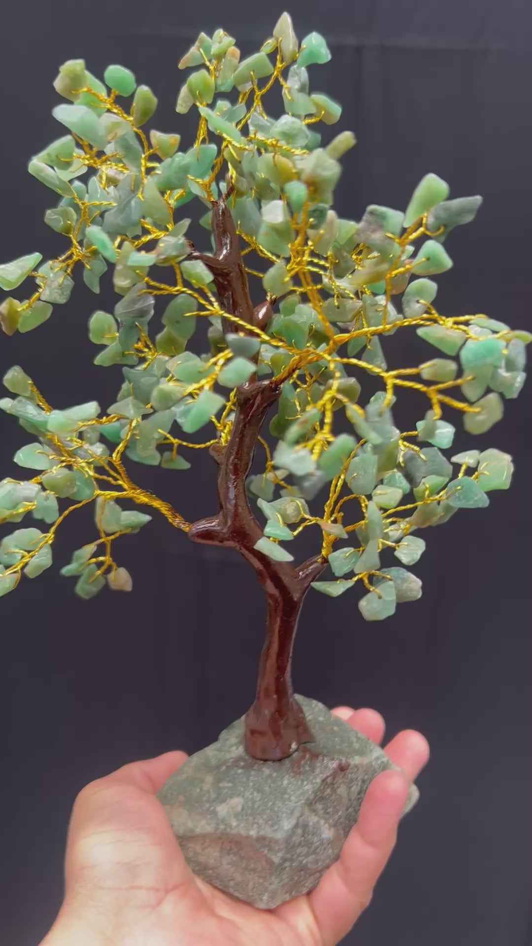 Green Aventurine Tree with Crystal Base 1