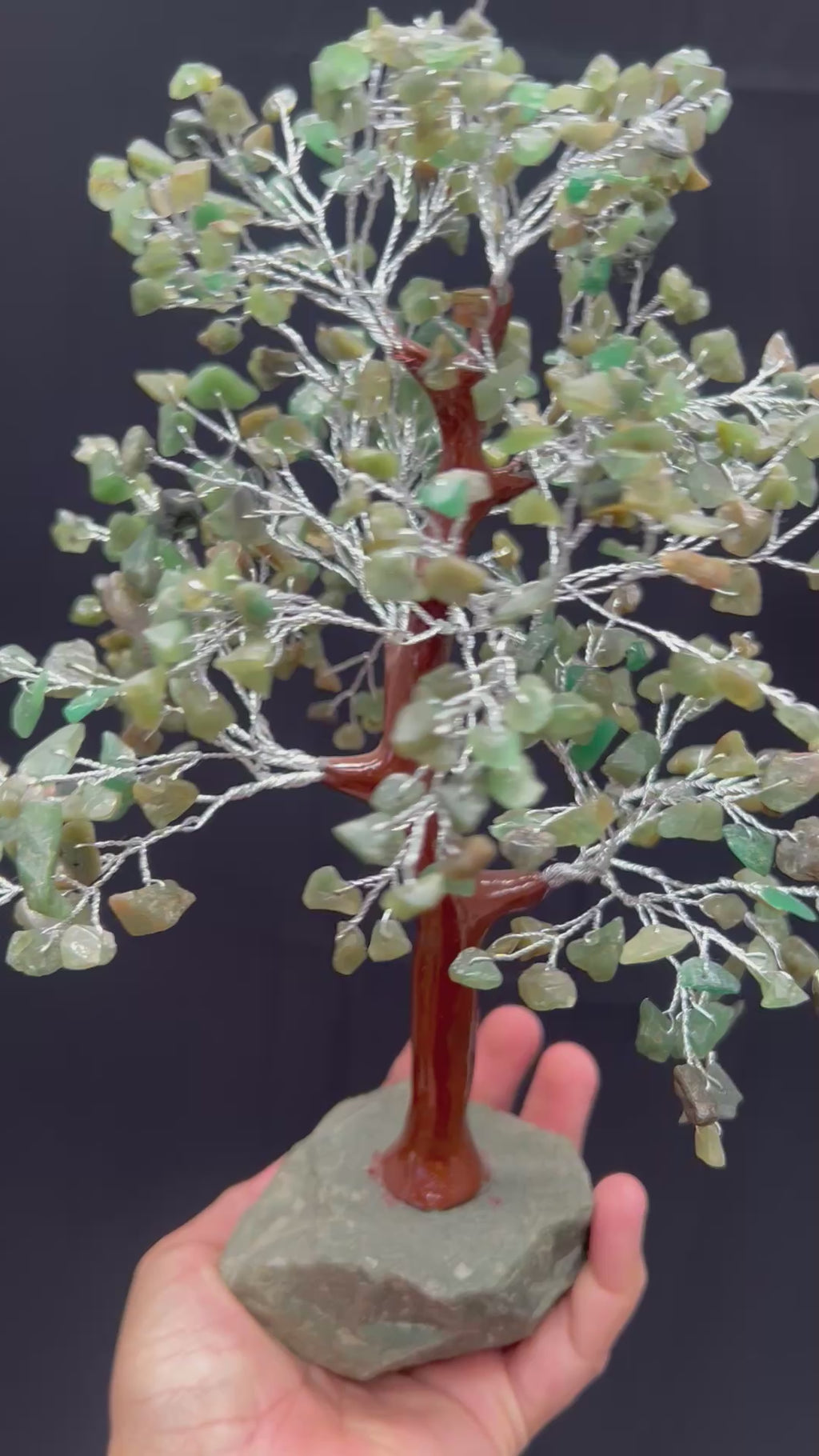 Green Aventurine Tree with Crystal Base 2