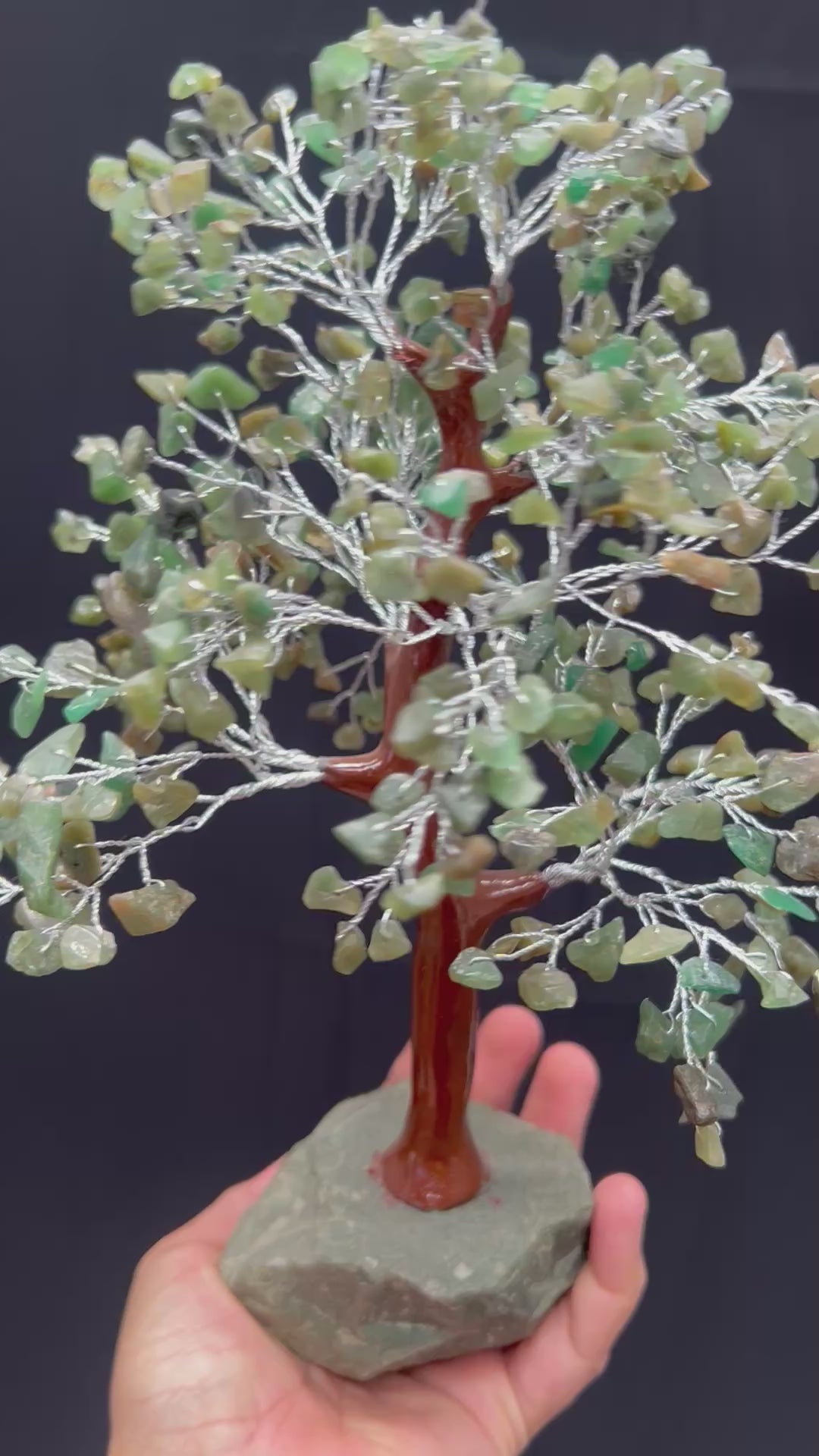 Green Aventurine Tree with Crystal Base 2