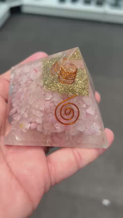 Rose Quartz Orgonite Pyramid
