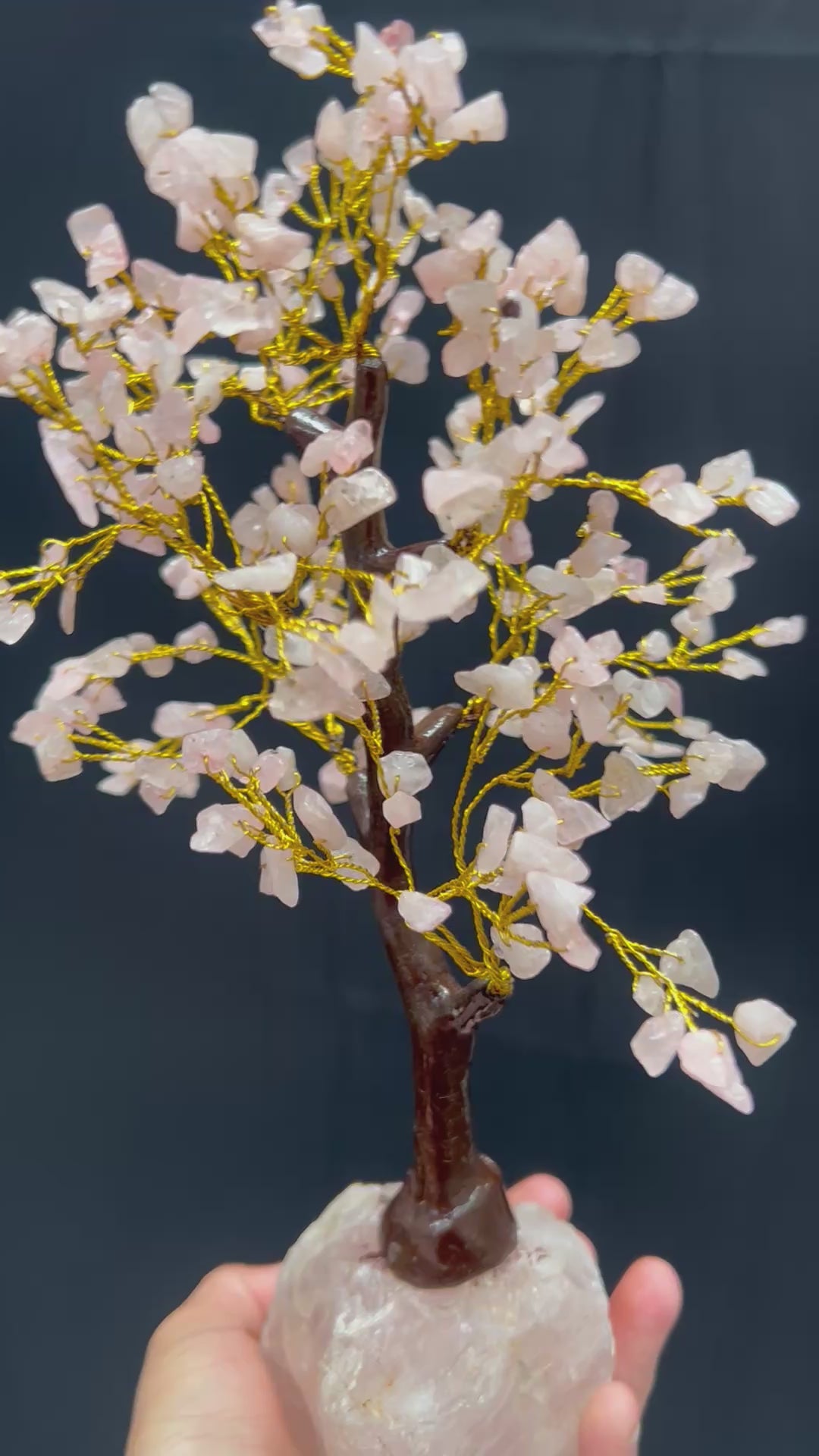 Rose Quartz Tree with Crystal Base 2