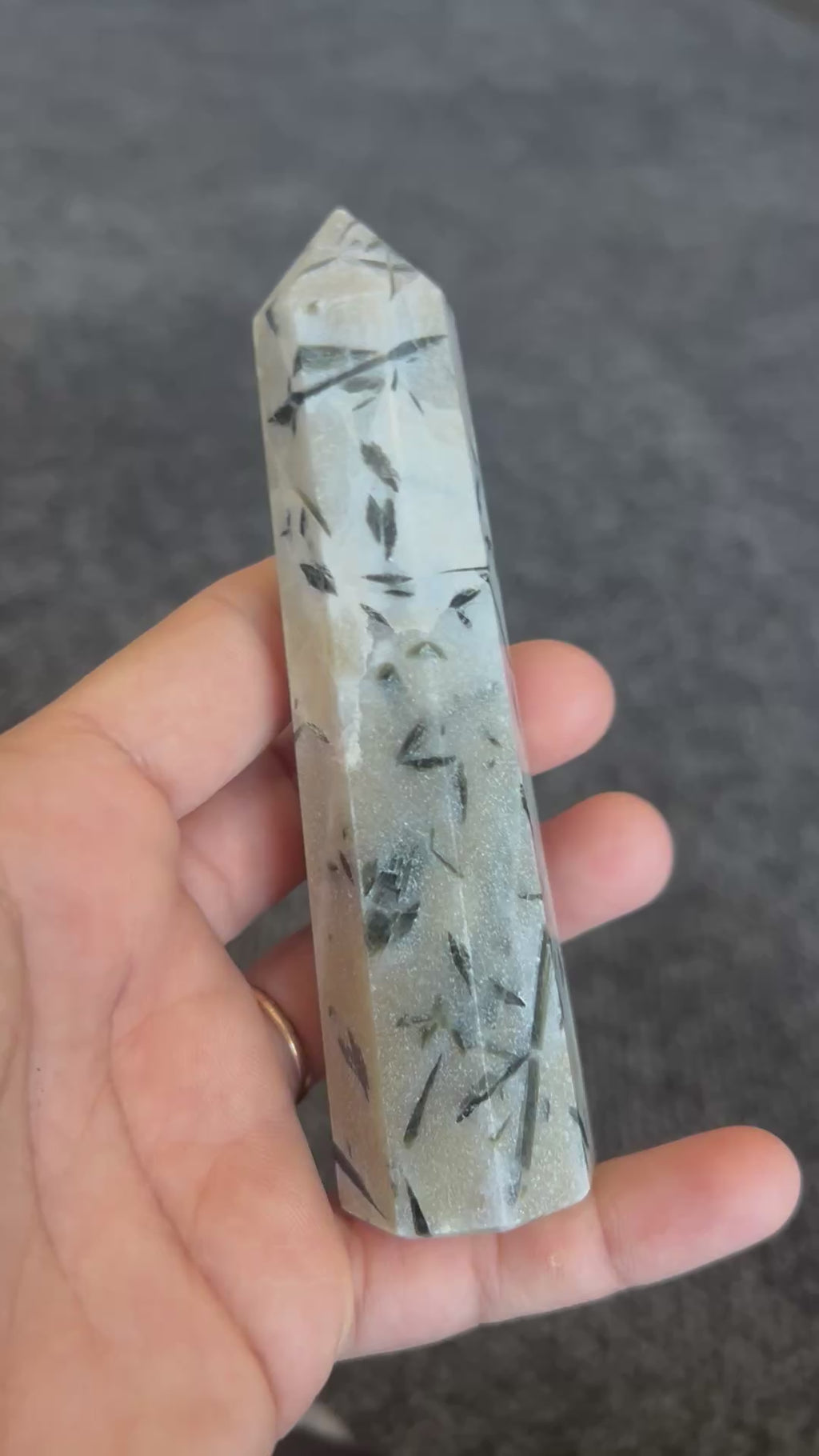 Green Tourmaline Qaurtz Tower