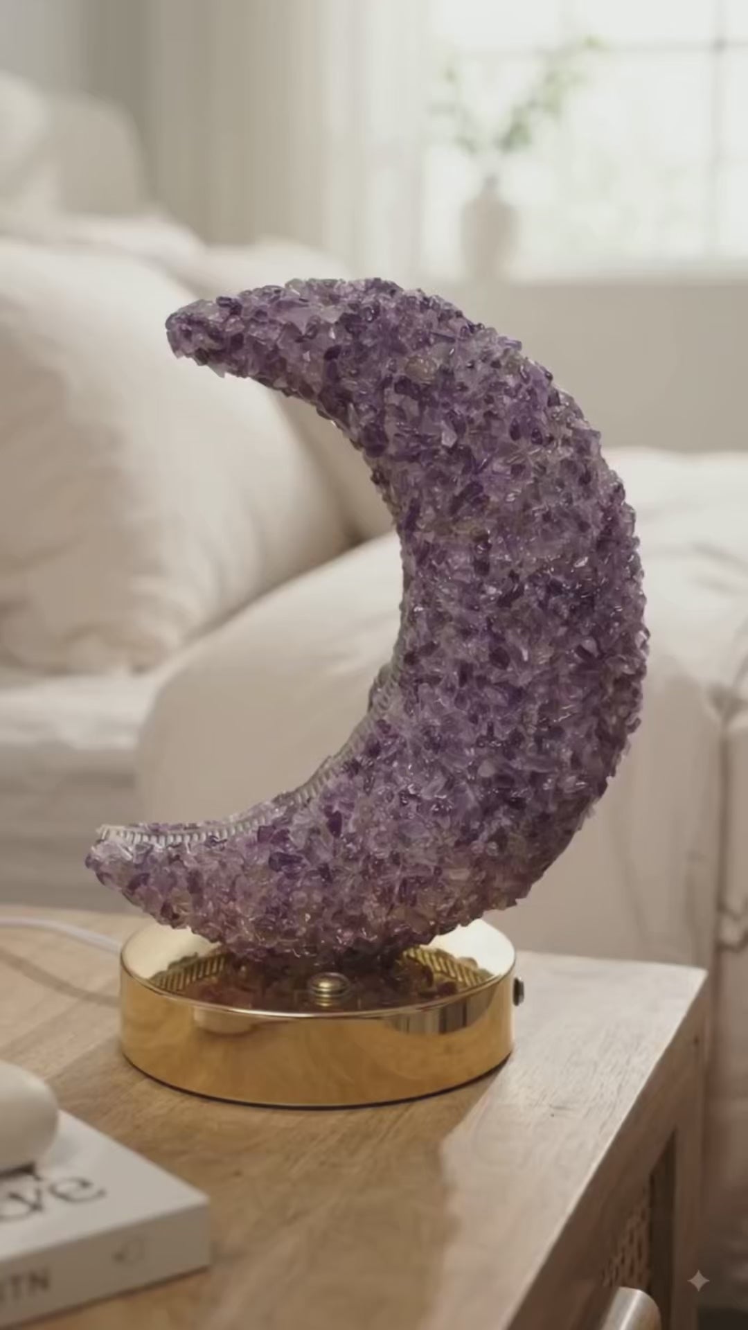 Rechargeable Amethyst Moon Lamp