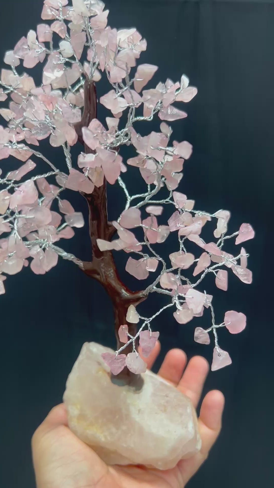 Rose Quartz Tree with Crystal Base 1