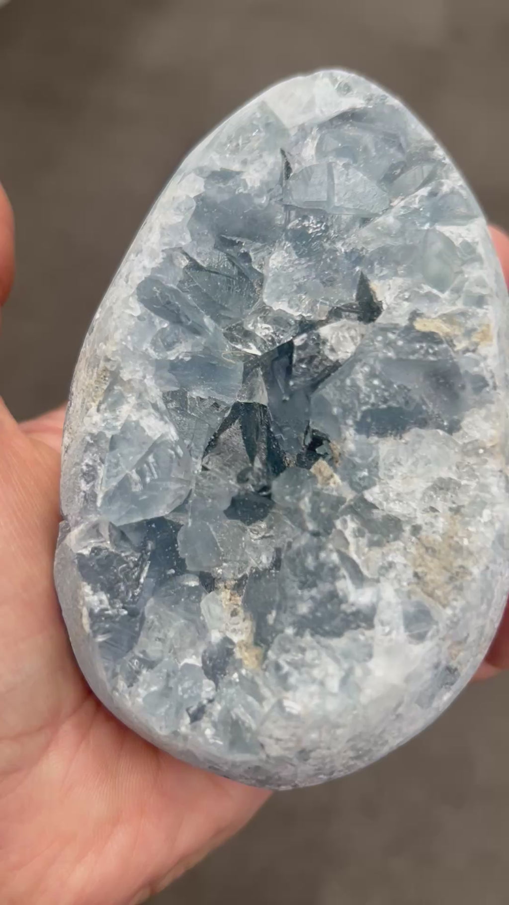 Large Celestite Egg + Stand