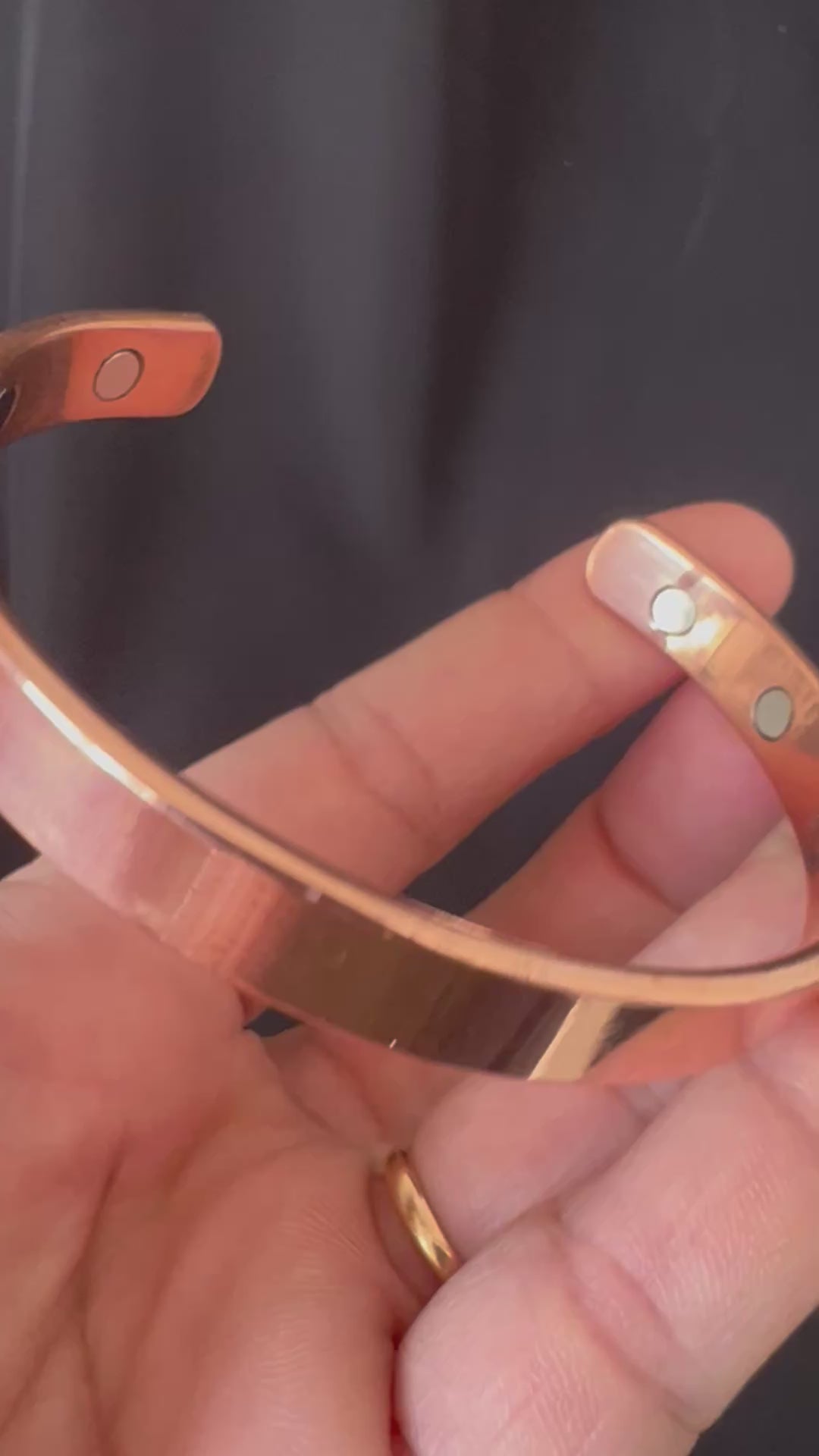 Solid Copper bracelet/cuff with magnets