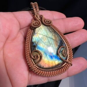 Labradorite Copper Wrapped Pendant