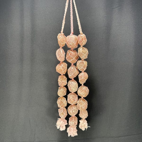 Rose Qaurtz Macrame Decor Hanging