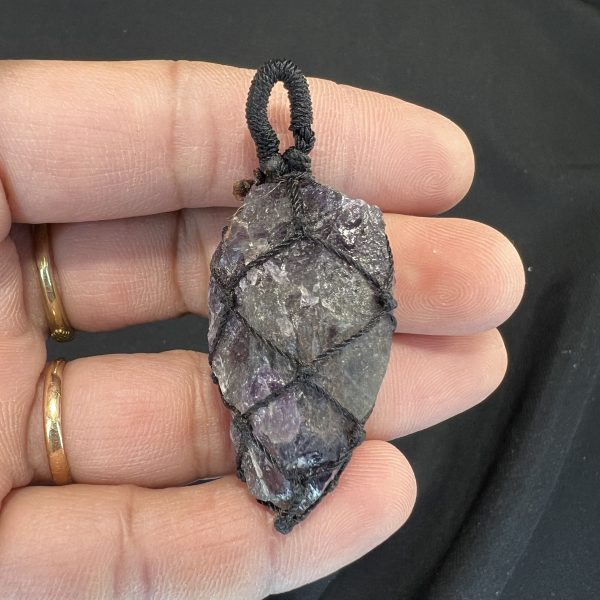 Amethyst Macrame Raw Pendant